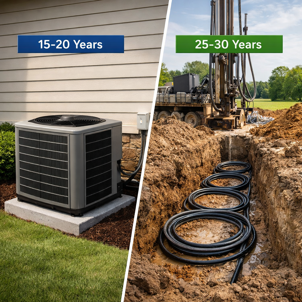 Air-Source vs Geothermal Heat Pump Lifespan in Southern Indiana Explained